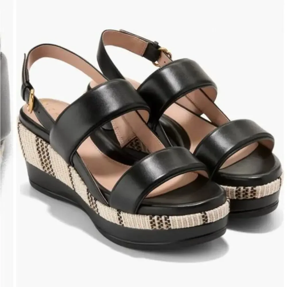 NEW COLE HAAN Aislin Slingback Platform Wedge Sandal SZ 8.5